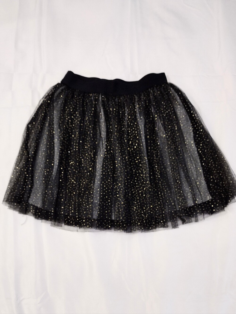 Amy Byers 10-12 Little Girls Black Glitter Tulle Skirt - Sparkle Evening Skirt - Picture 1 of 12